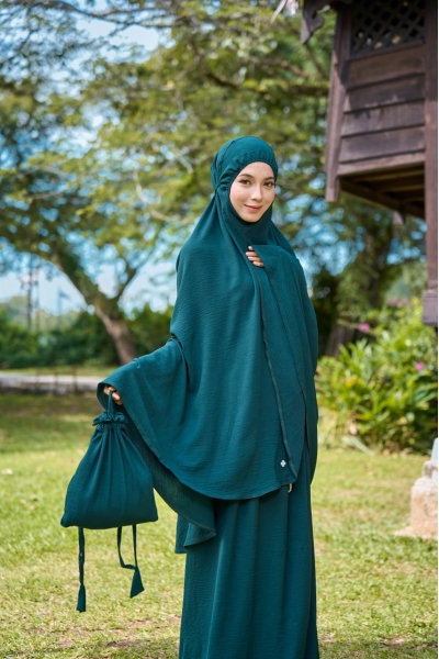 Telekung Lily Teal Green